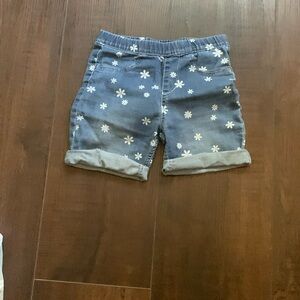 Flower jean shorts